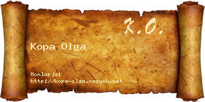 Kopa Olga névjegykártya