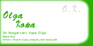 olga kopa business card